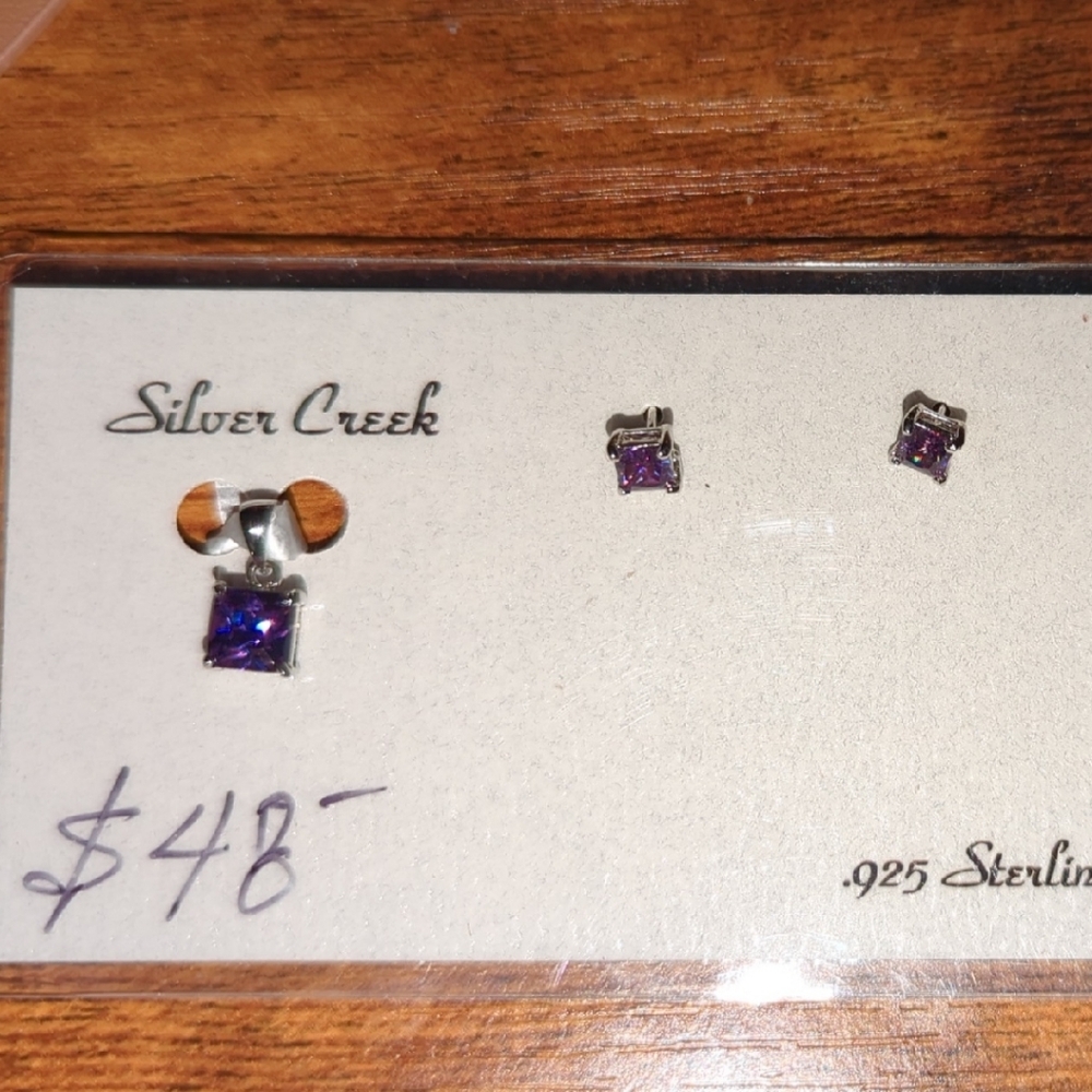 Purple Sterling Necklace Set